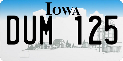 IA license plate DUM125