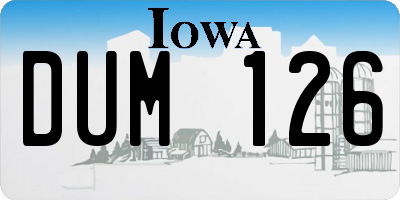IA license plate DUM126