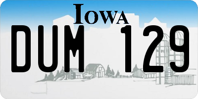 IA license plate DUM129