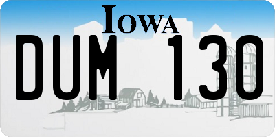 IA license plate DUM130