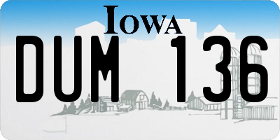 IA license plate DUM136