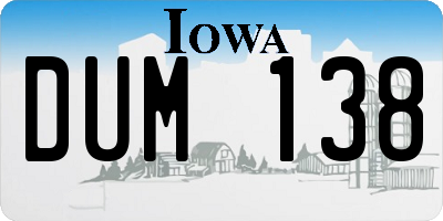 IA license plate DUM138