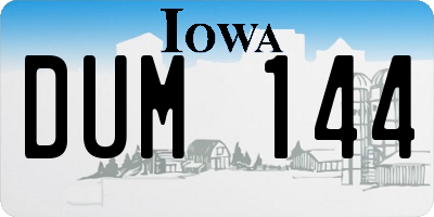 IA license plate DUM144