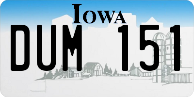 IA license plate DUM151