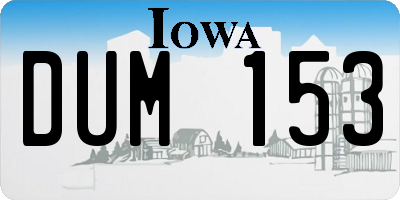 IA license plate DUM153