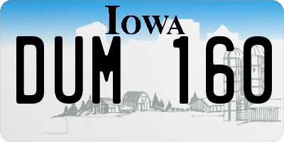 IA license plate DUM160