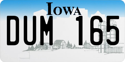 IA license plate DUM165