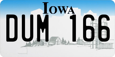 IA license plate DUM166