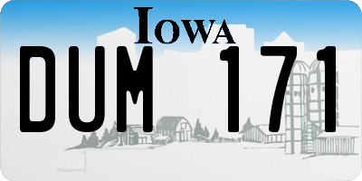 IA license plate DUM171