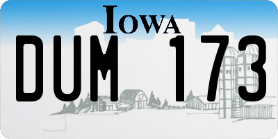 IA license plate DUM173