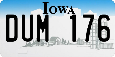 IA license plate DUM176