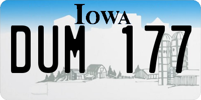 IA license plate DUM177