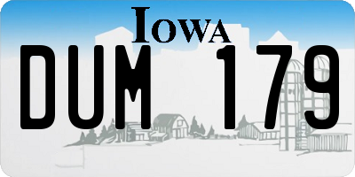 IA license plate DUM179