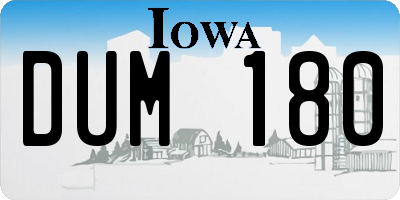 IA license plate DUM180
