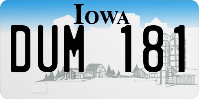 IA license plate DUM181