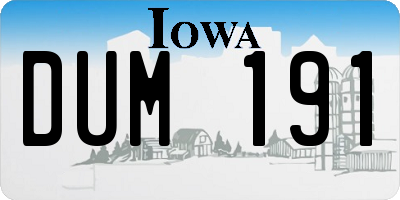 IA license plate DUM191