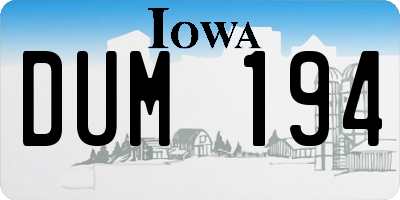 IA license plate DUM194