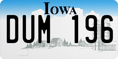 IA license plate DUM196