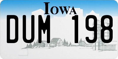 IA license plate DUM198