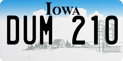IA license plate DUM210