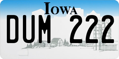 IA license plate DUM222