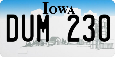 IA license plate DUM230