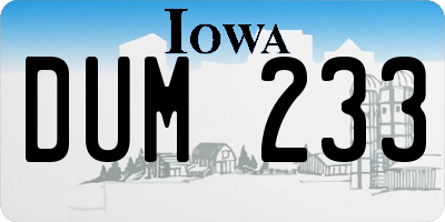 IA license plate DUM233