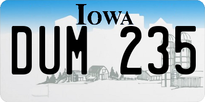IA license plate DUM235