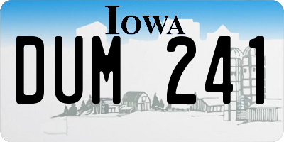 IA license plate DUM241