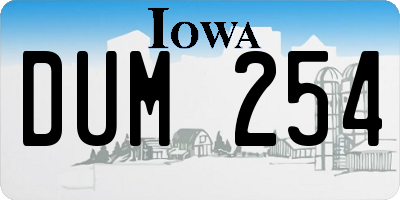 IA license plate DUM254