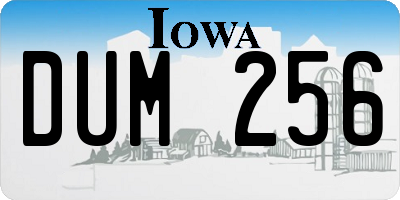 IA license plate DUM256