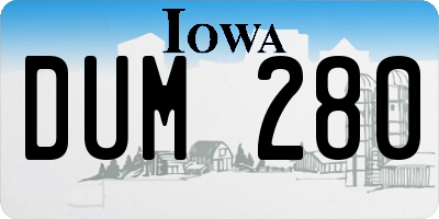 IA license plate DUM280