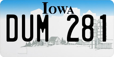 IA license plate DUM281