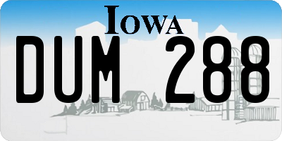 IA license plate DUM288