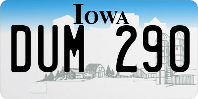 IA license plate DUM290