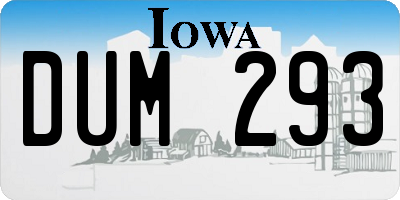 IA license plate DUM293