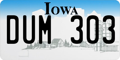 IA license plate DUM303