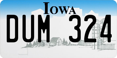 IA license plate DUM324