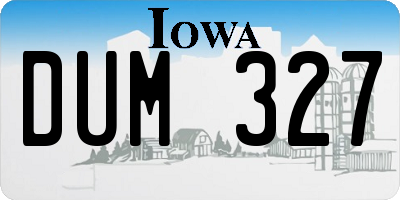 IA license plate DUM327