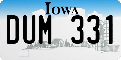 IA license plate DUM331