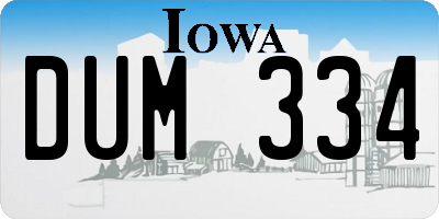 IA license plate DUM334