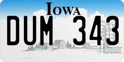 IA license plate DUM343