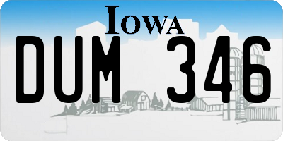 IA license plate DUM346