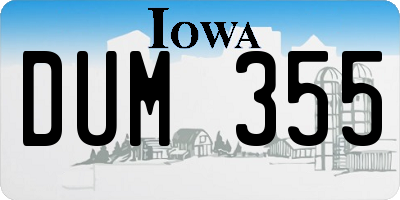 IA license plate DUM355