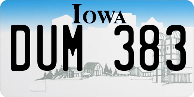 IA license plate DUM383