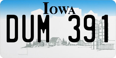 IA license plate DUM391