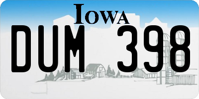 IA license plate DUM398