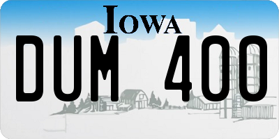 IA license plate DUM400