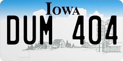 IA license plate DUM404