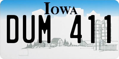 IA license plate DUM411